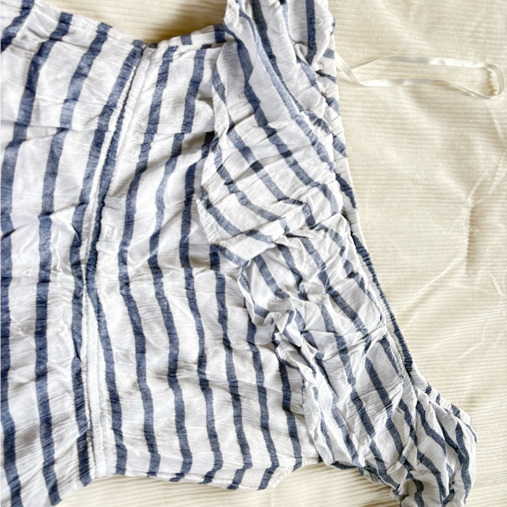Old Navy Blue and White Striped One Shoulder Ruffle Dress- Size M - Picture 5 of 6